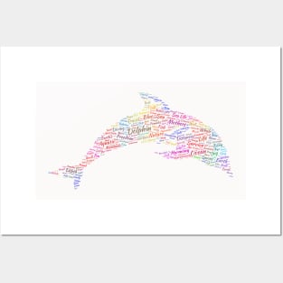 Dolphin Sea Ocean Wildlife Text Word Cloud Posters and Art